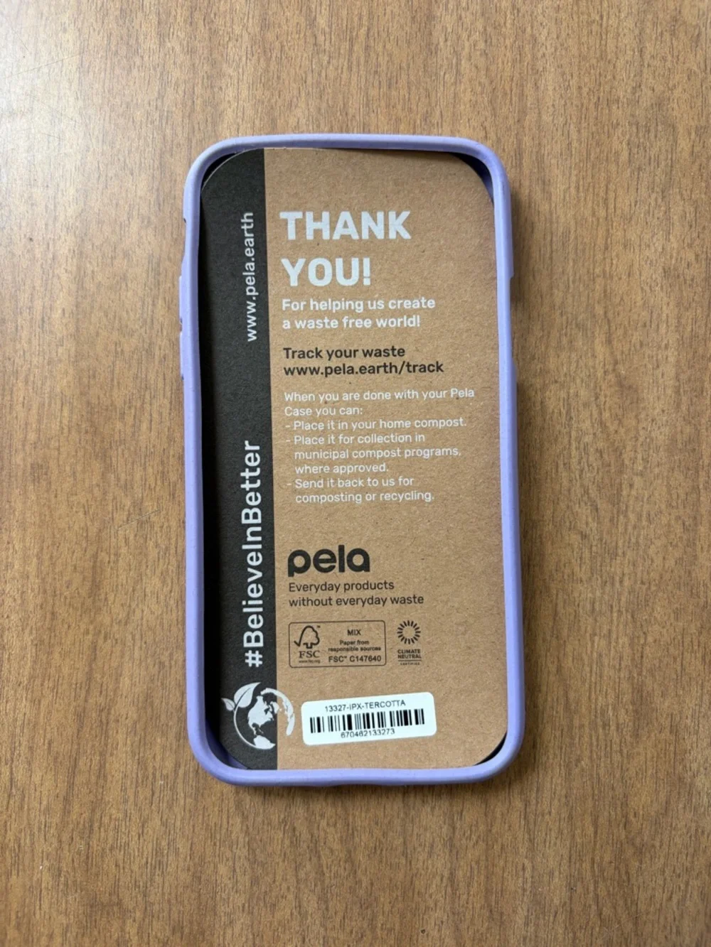 Lavender Eco-Friendly iPhone X Pela Case
